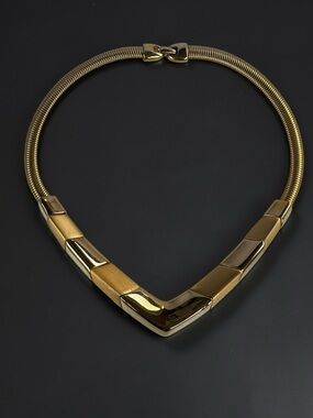 Vintage NAPIER Gold Collar Choker Chain Necklace
